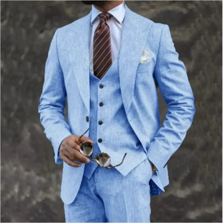European And American Pink Business Casual Suit Three-piece Suit Men Beyond Trends Hub