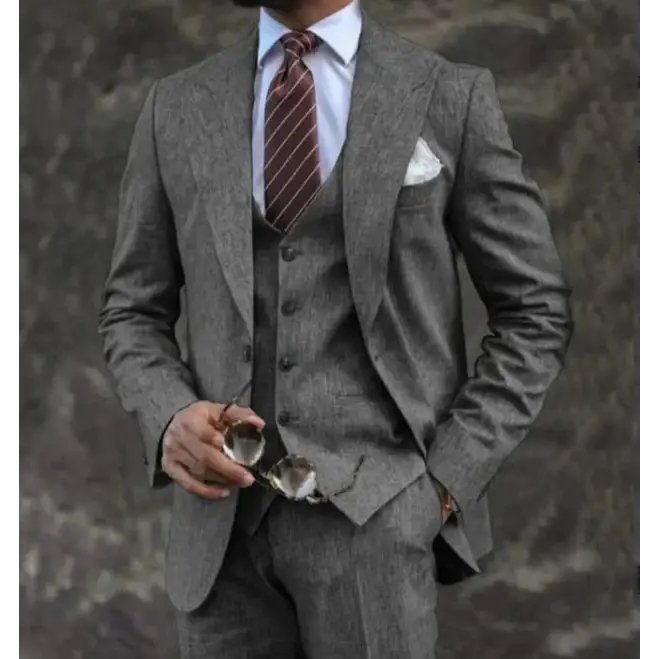European And American Pink Business Casual Suit Three-piece Suit Men Beyond Trends Hub