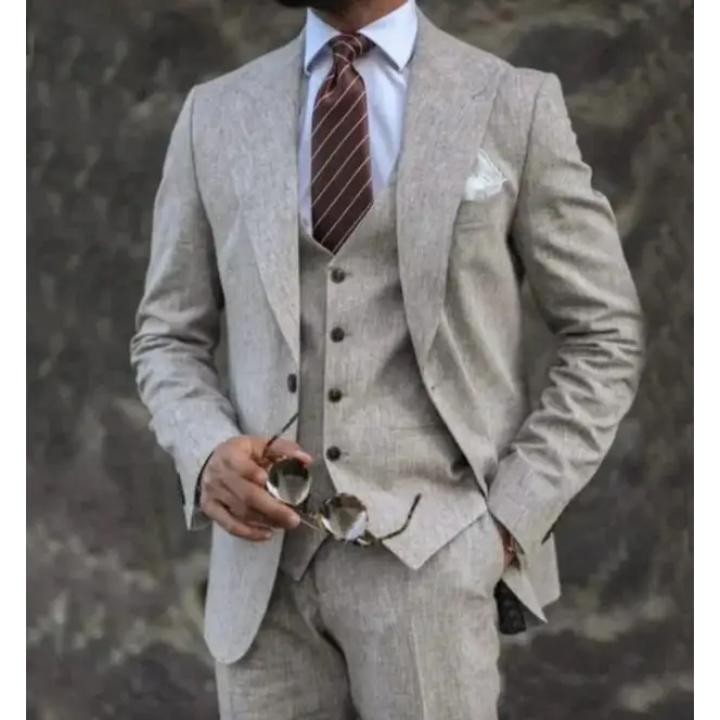European And American Pink Business Casual Suit Three-piece Suit Men Beyond Trends Hub