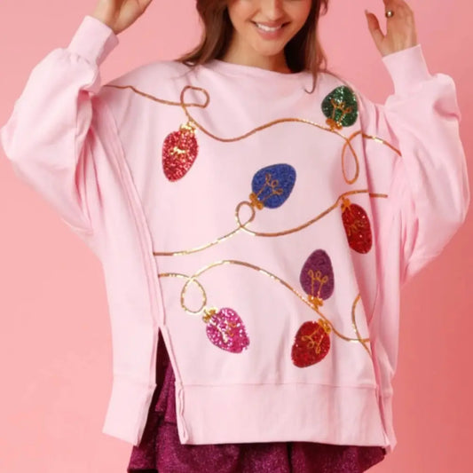 European And American Women’s Clothing Christmas Sequins Long Sleeve Pullover Hoodie Women