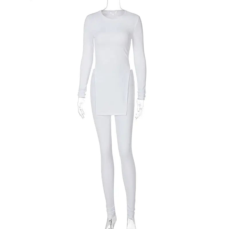 European And American Women’s New Pit Strip Tops And Trousers Suits - White / S