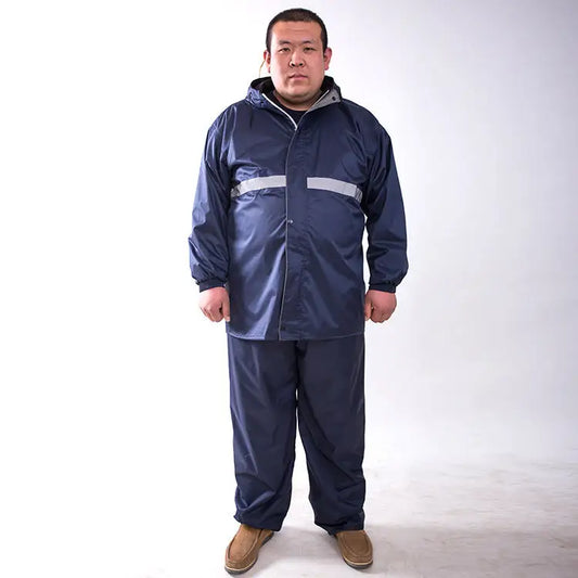 Extra Large Size Raincoat For Men And Women With Reflective Strips Split Raincoat And Rain Pants - Beyond Trends Hub 