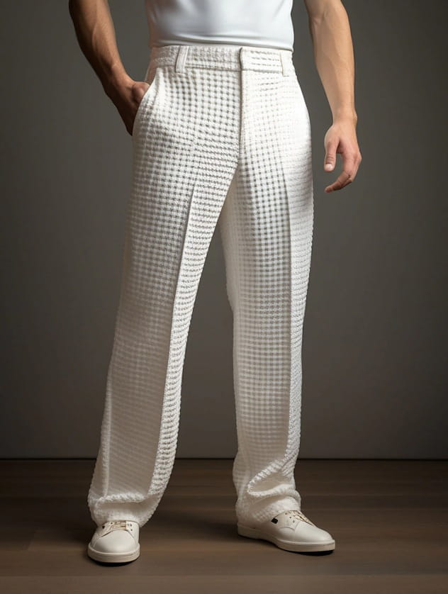 Casual Versatile Business Straight Men’s Fashion Waffle Suit Pants