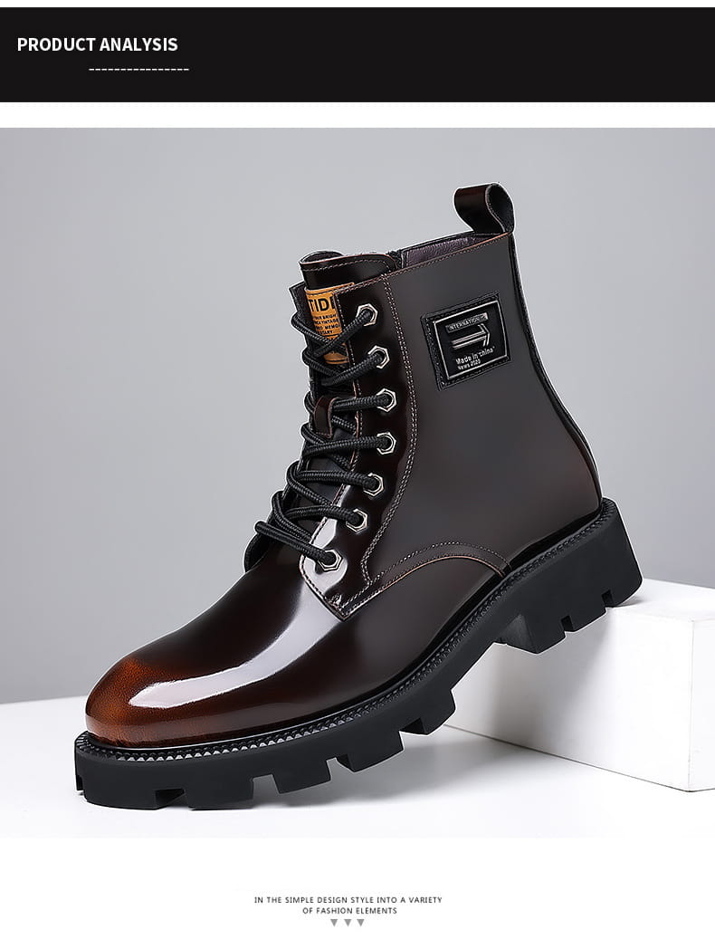 Men’s High-top Soft Leather Mid-top Workwear Boots All-match Breathable Boots