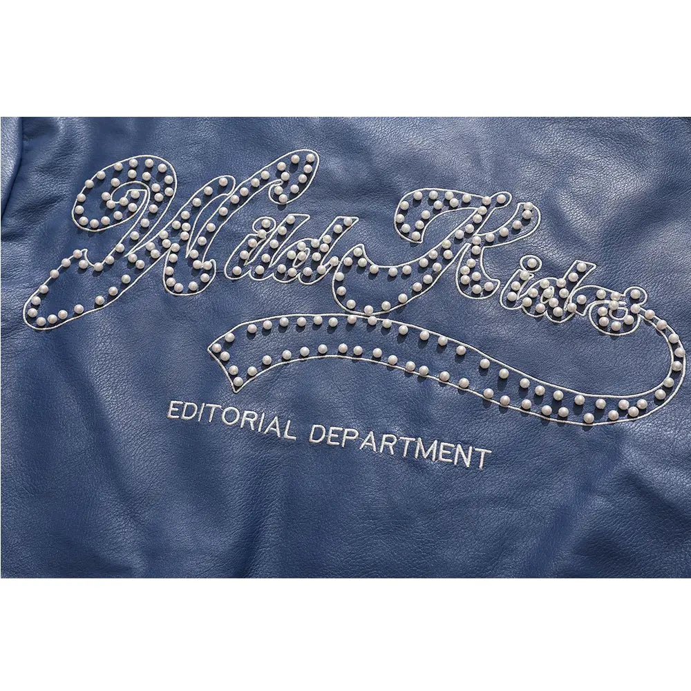 PU Leather Jacket Men’s And Women’s Fashion Autumn And Winter Tops Baseball Uniforms