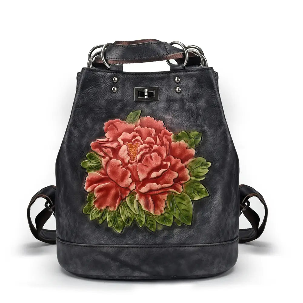 Tree Cream Leather Backpack