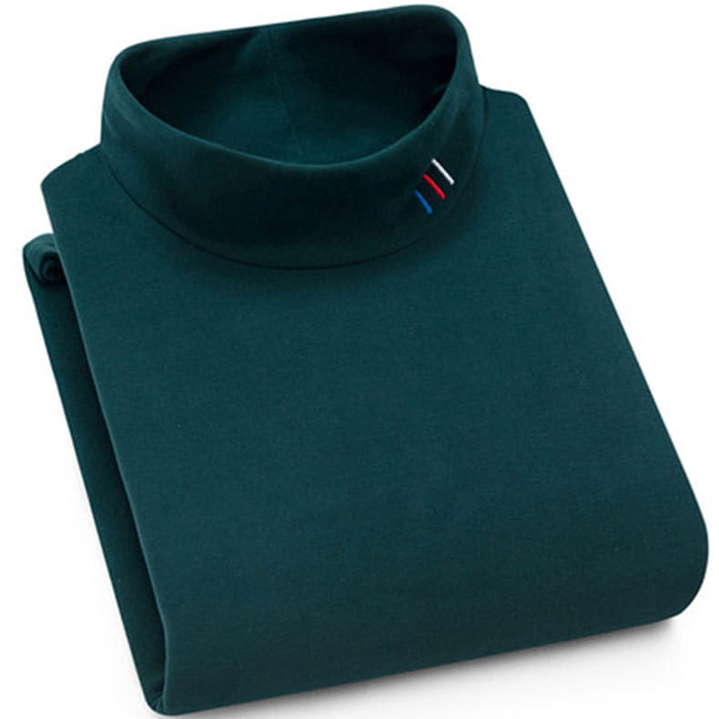 Men’s Half High Collar Plus Velvet Warm Plus Size Slim Bottoming Shirt