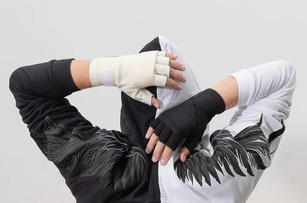 Sports Gloves Half Finger Men’s Fitness Boxing Bandage Wristband Integrated