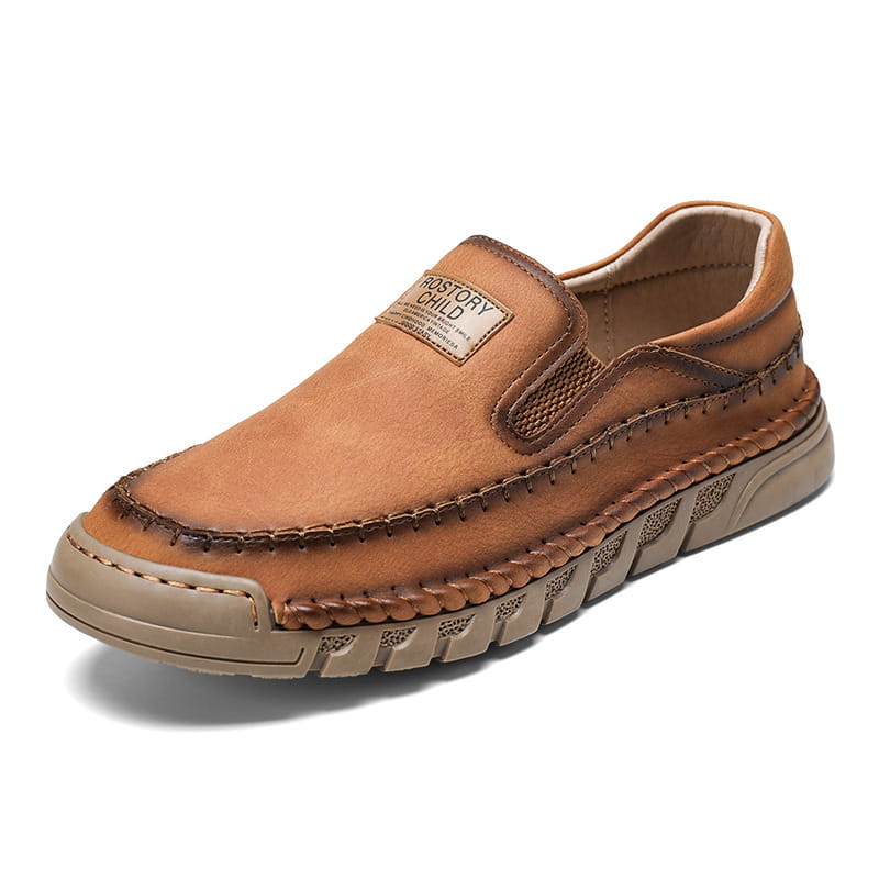 Men’s Leather Shoes Hand-stitched Casual
