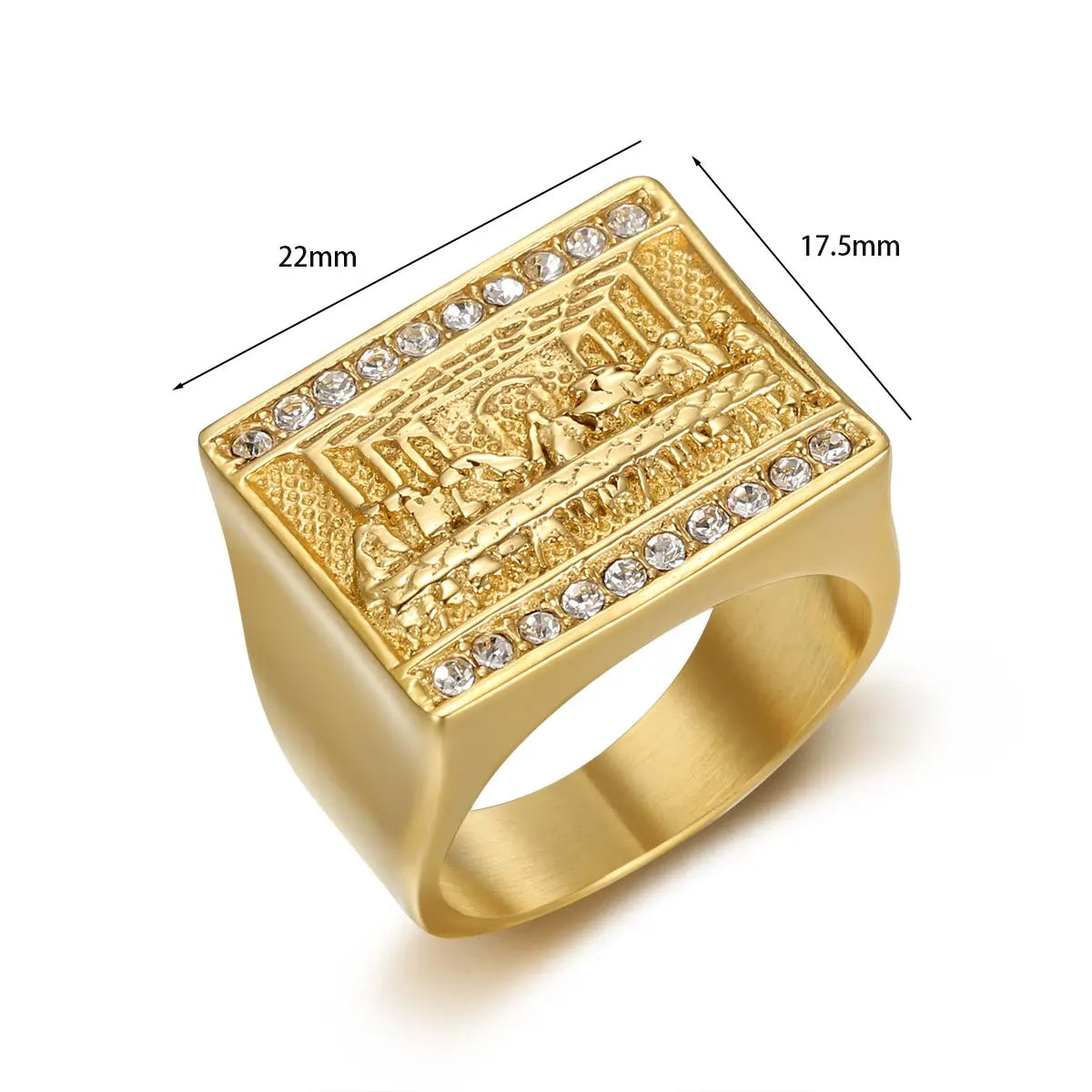 Titanium Steel Gold Plated Men’s Ring