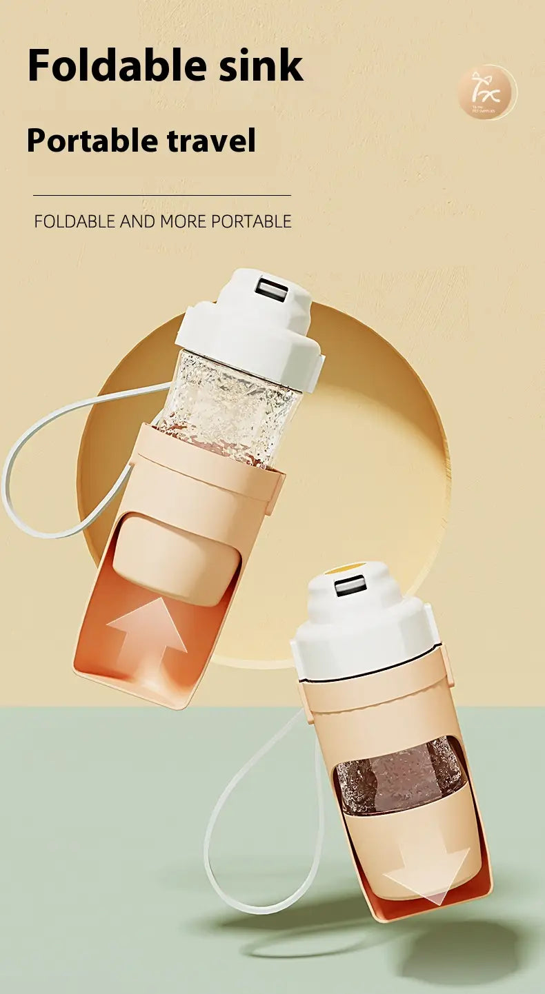 Travel Dog 2 in 1 Water Bottle Pet Water Dispenser Feeder Drinking Feeder Dog Outing Water Feeder Pets Outdoor Portable