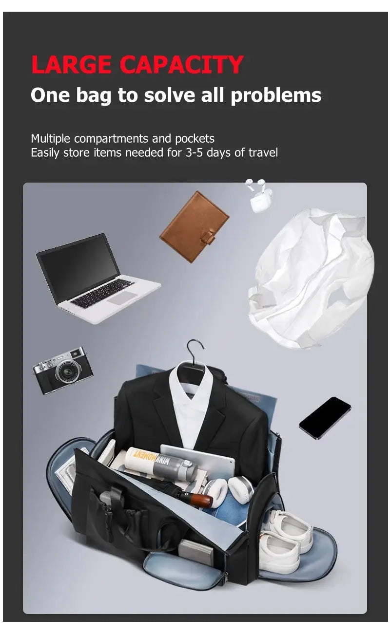 High Quality Waterproof Suit Bag For Men Large Capacity Travel Bag With Shoe Compartment Dry And Wet Separation Travel