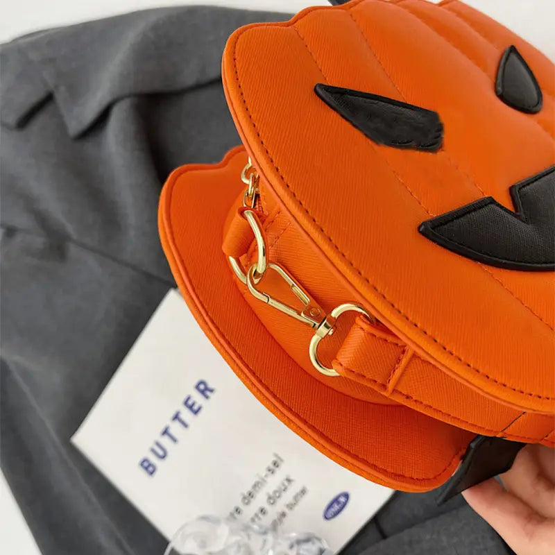 Halloween Bags Funny Pumpkin Cartoon Shoulder Crossbody Bag With Bat Personalized Creative Female Bag