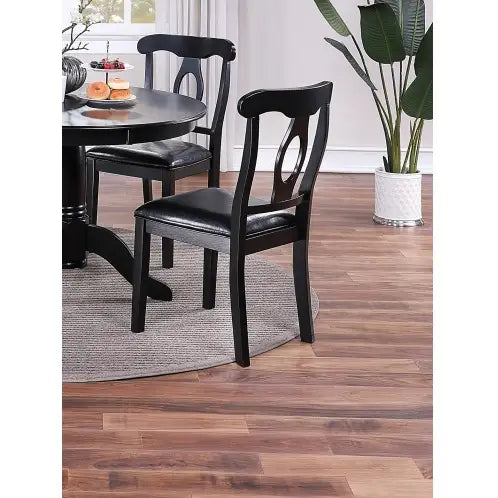 Classic Design Dining Room 5pc Set Round Table 4x Side Chairs