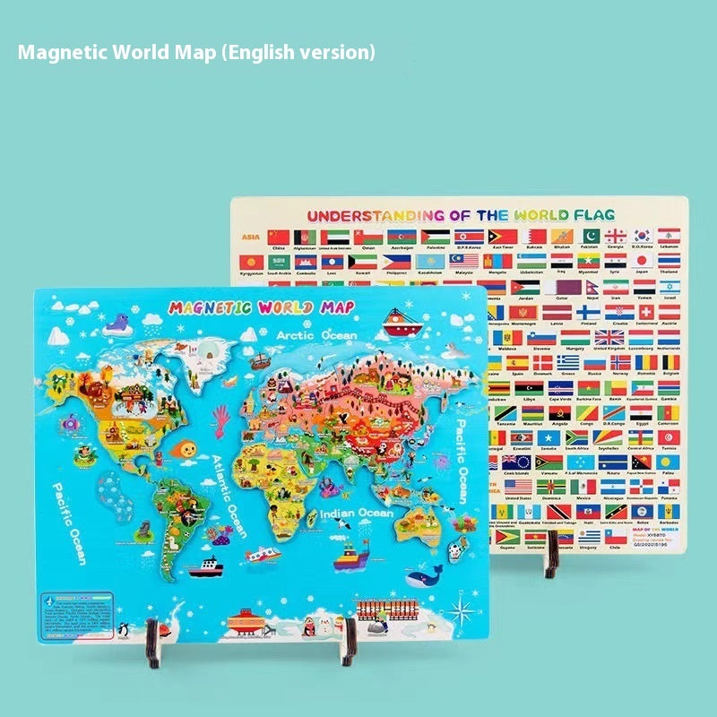 Wooden Magnetic Map Puzzle Puzzle Toy