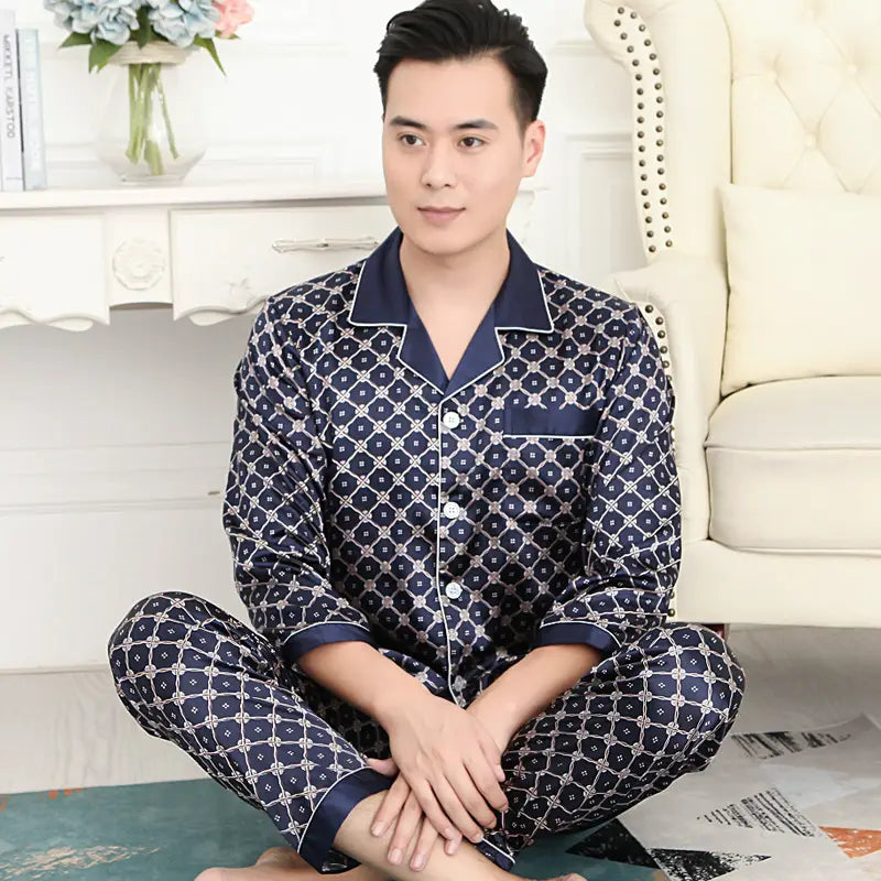 Silk Long Sleeve Men’s Pajamas