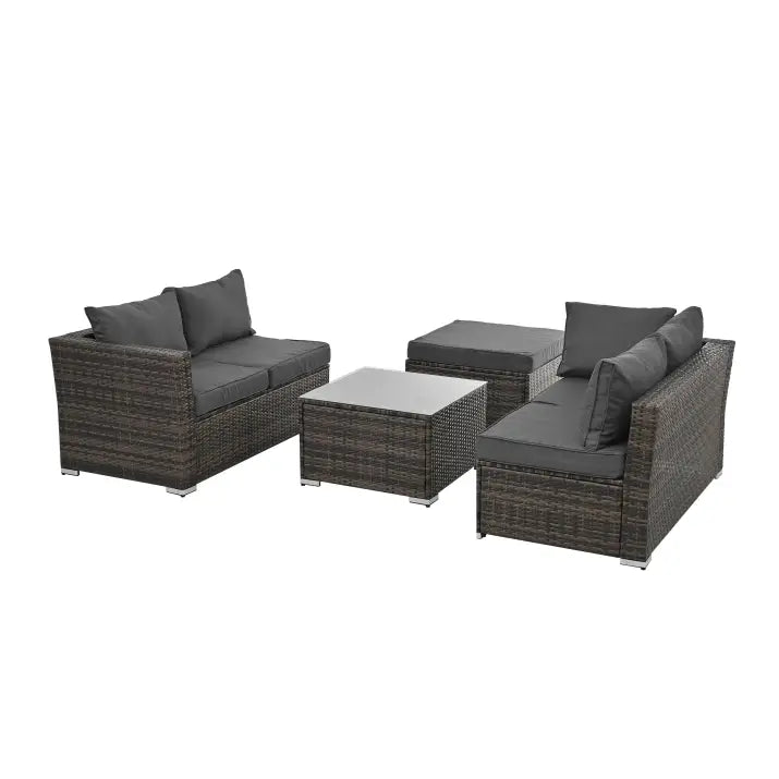 Patio Furniture Outdoor Furniture Seasonal PE Wicker Furniture 4 Set Wicker Furniture With Tempered Glass Coffee Table