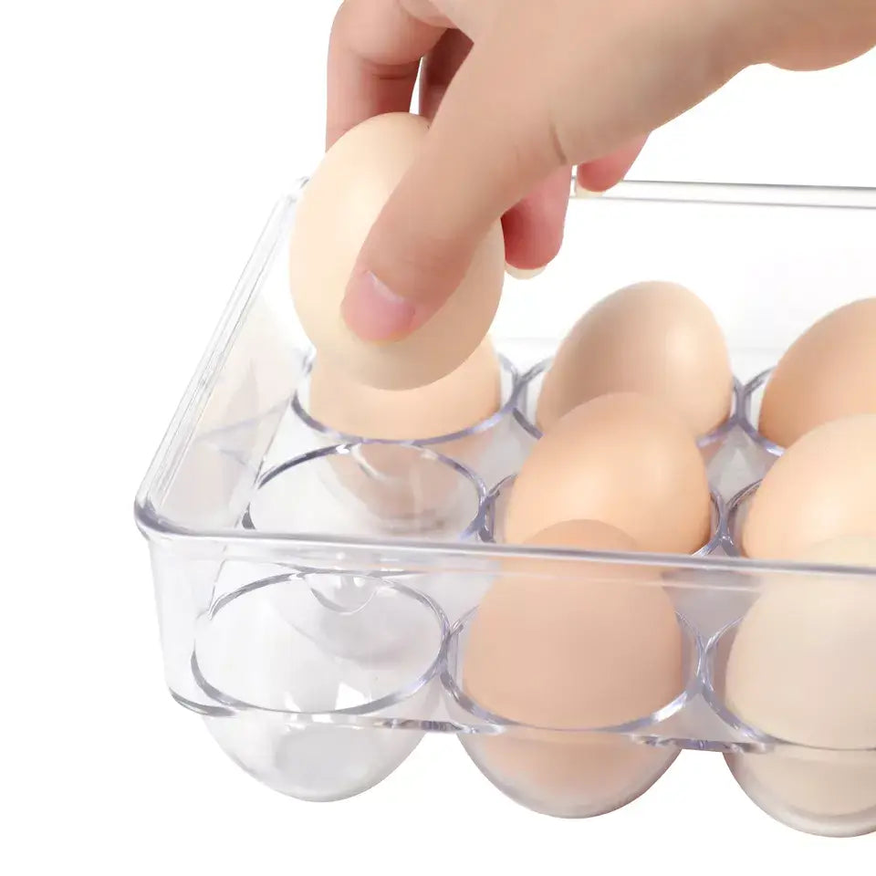 Transparent 21 Grids Refrigerator Egg Holder Box With Lid Kitchen Freshness Separated Storage Food Savers Tray Egg