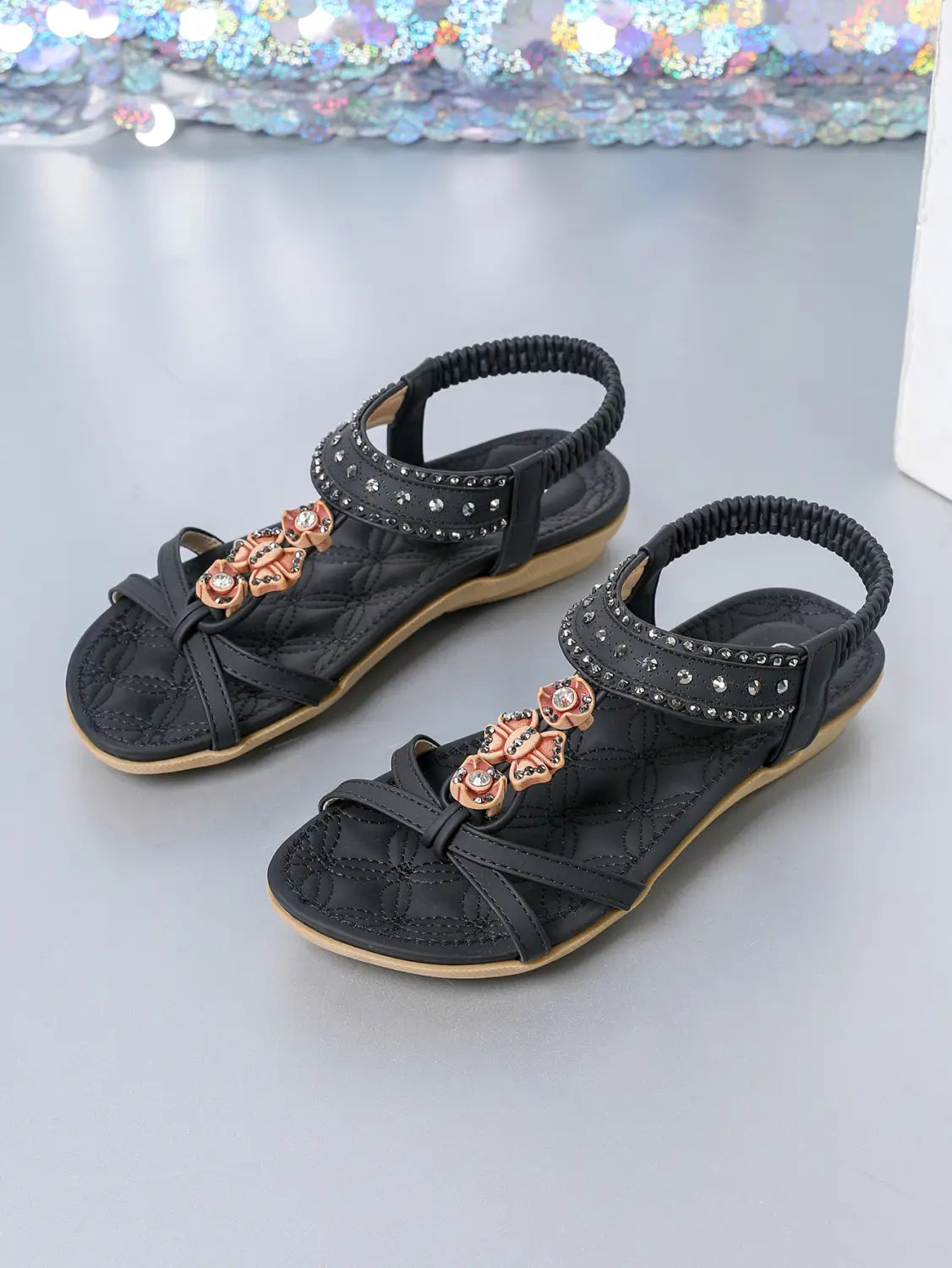 Women’s Flat Sandals Plus Size Diamond Casual Shoes