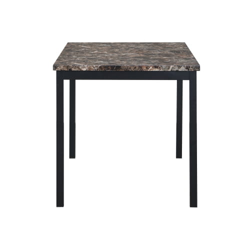Furniture 5-piece Metal Dining Table And Chair Set With Imitation Marble Top
