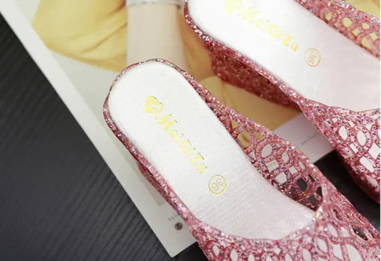 Slippers Bling Wedges Woman Casual Shoes Fashion