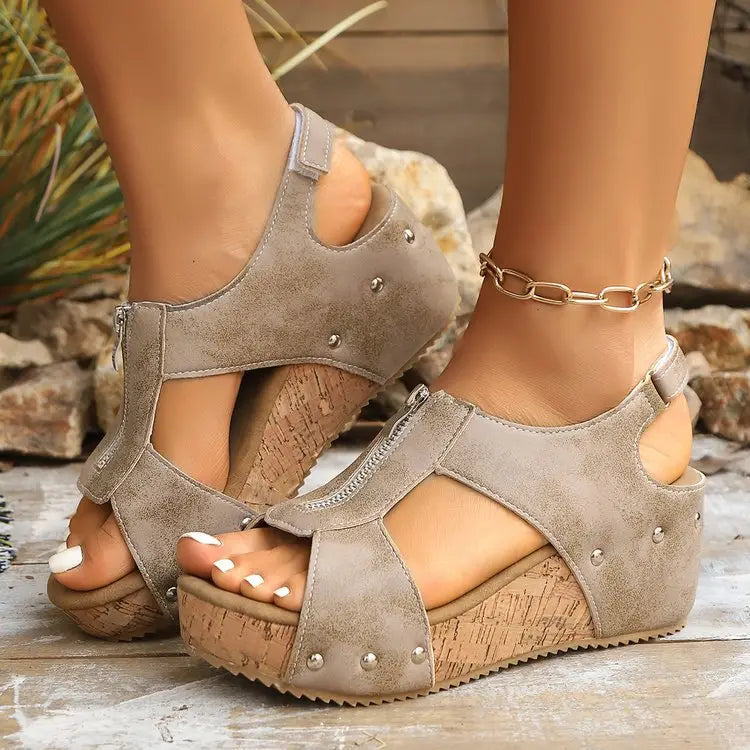 Summer Zipper Wedges