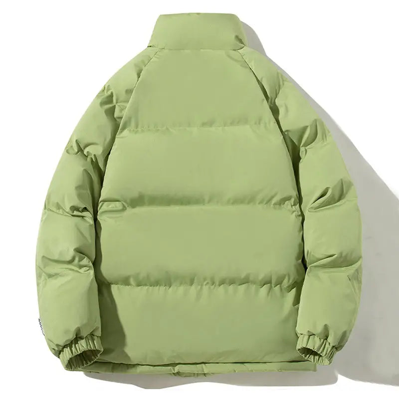 Couples Stand-up Collar Coat With Pockets Fashion Winter Warm Plush Thickened Jacket For Women Men Loose Outwear Top