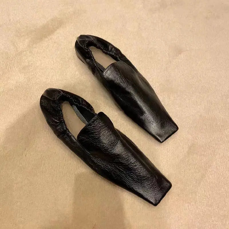 Flat Woman Head Retro Shallow Mouth Soft Sole Single Shoes