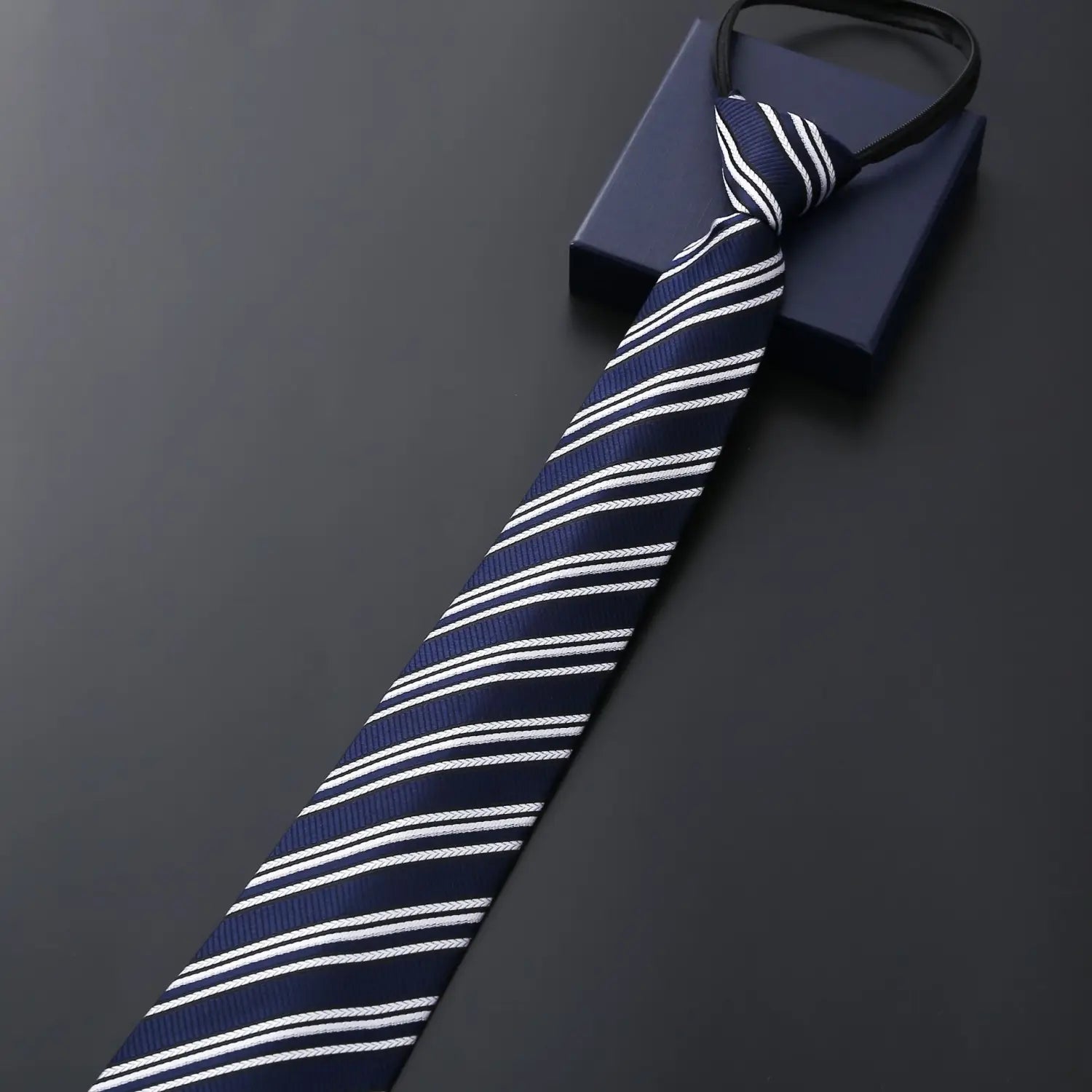 Men’s Business Formal Striped Zip Tie