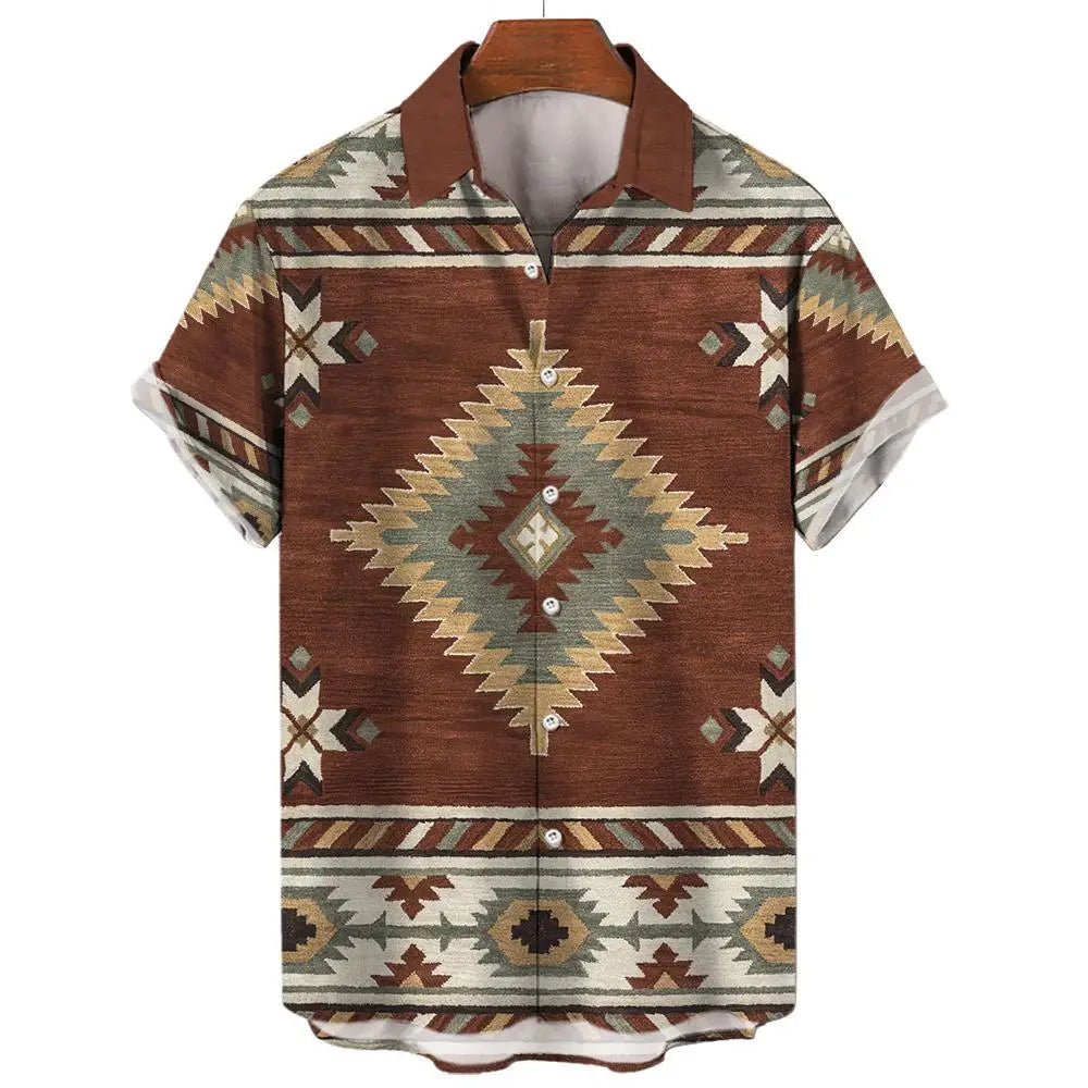 Men Shirts Tea Summer Shirt Top 5xl V-neck Vintage Clot