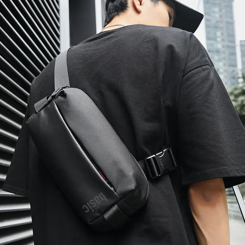 Zip Fastener Men’s Bag Casual Versatile Shoulder