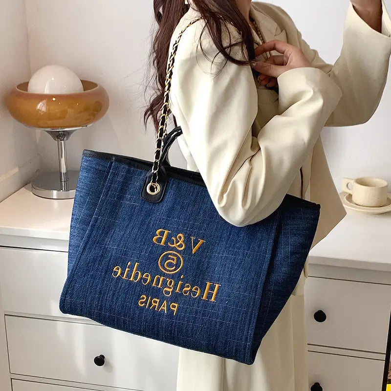 Women’s Bag New European And American Bags Big Bag Shoulder Bag Large Capacity Chain Handbag Ins Messenger Bag