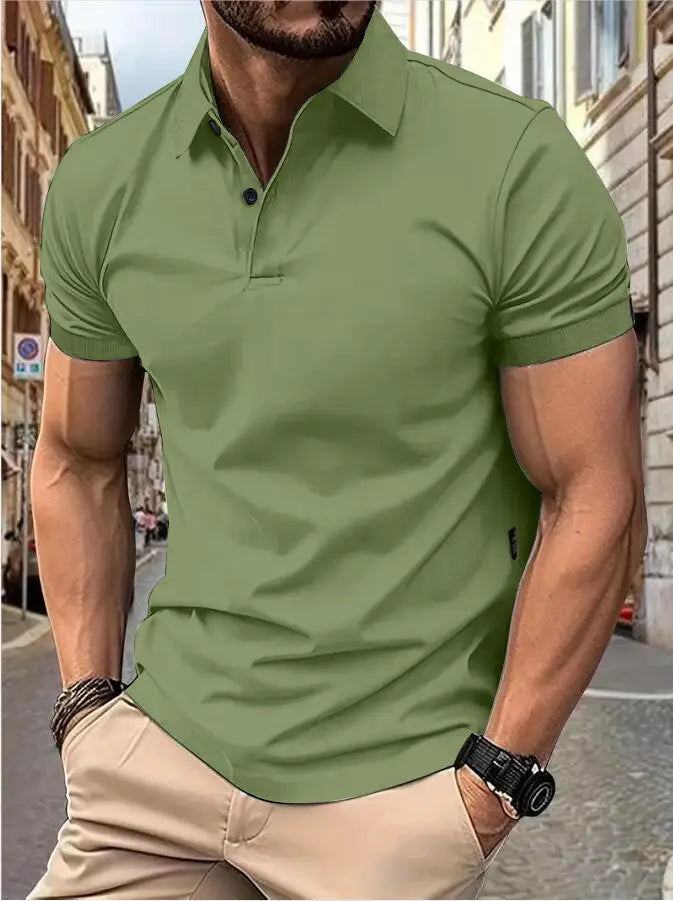 Men’s New Summer Solid Color Slim Short-sleeved Tops