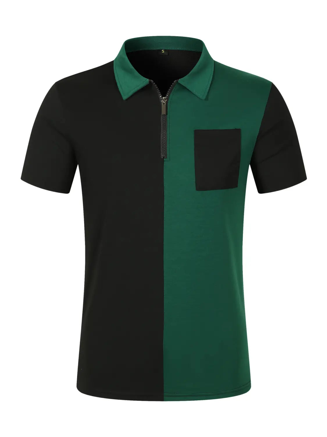 European And American Men’s Casual Polo Shirt Small Twill Fabric Stitching Lapel Buttons