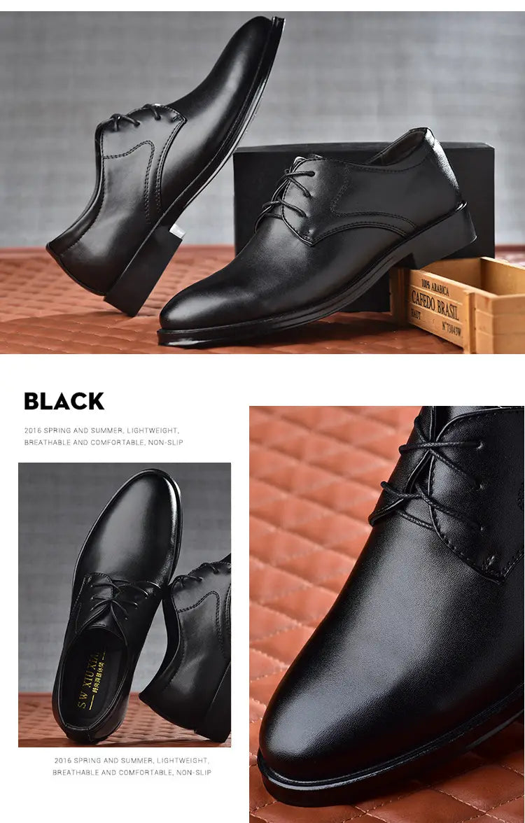 Black Shoes With Pointed Toe For Men