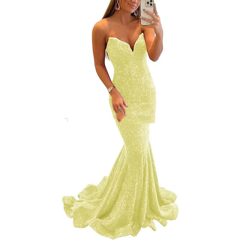 Sequin Evening Dresses For Women Formal Long Prom Party Gowns