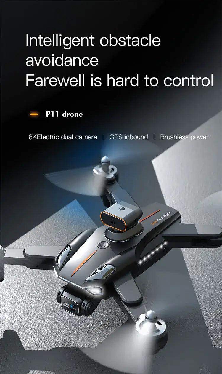 P11 Drone GPS Automatic Return 8K Aerial Photography UAV Four Sided Obstacle Avoidance Remote Control Toy