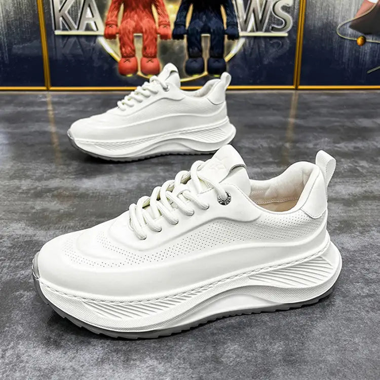 Men’s Thick-soled Sports Shoes Casual Breathable Sneakers Lace-up Dad Shoes Boy