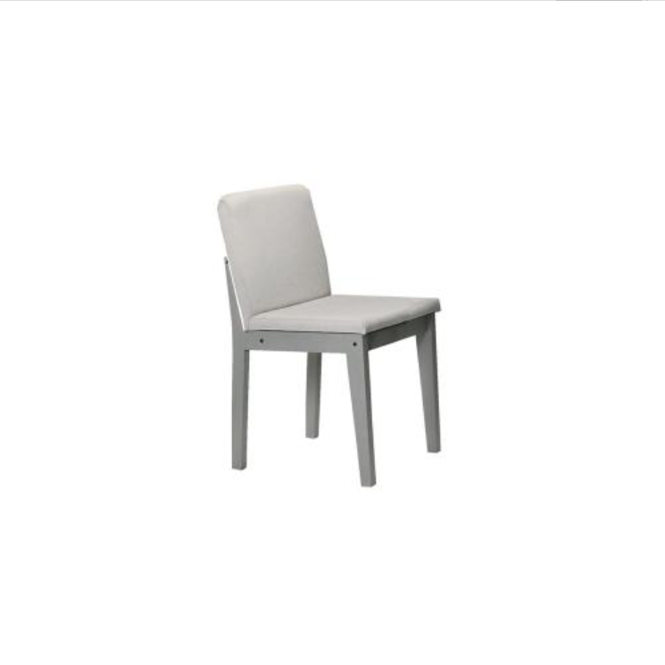 Grey Finish 5pc Dining Room Set Dining Table 4x Chairs Beige Fabric Chair