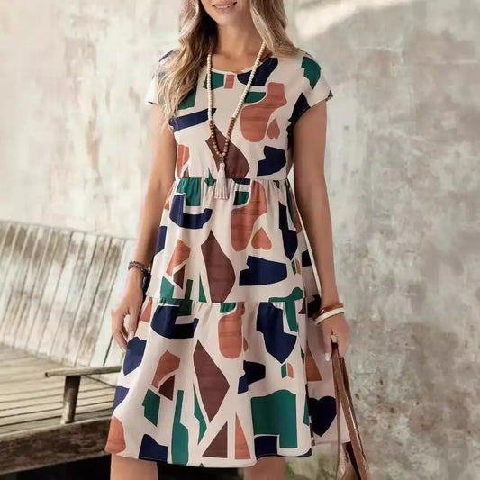 Fashion Casual Multicolor Printed Women’s Dress