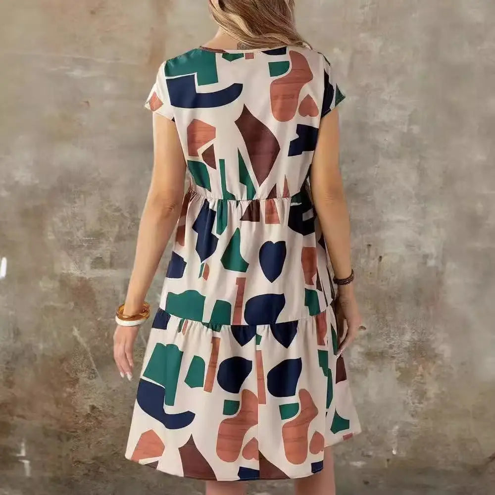 Fashion Casual Multicolor Printed Women’s Dress