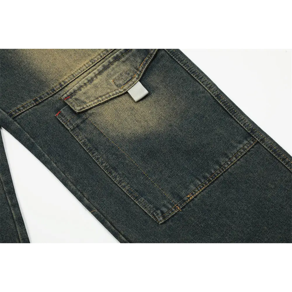Fashion Denim Cargo Pants Trousers Men