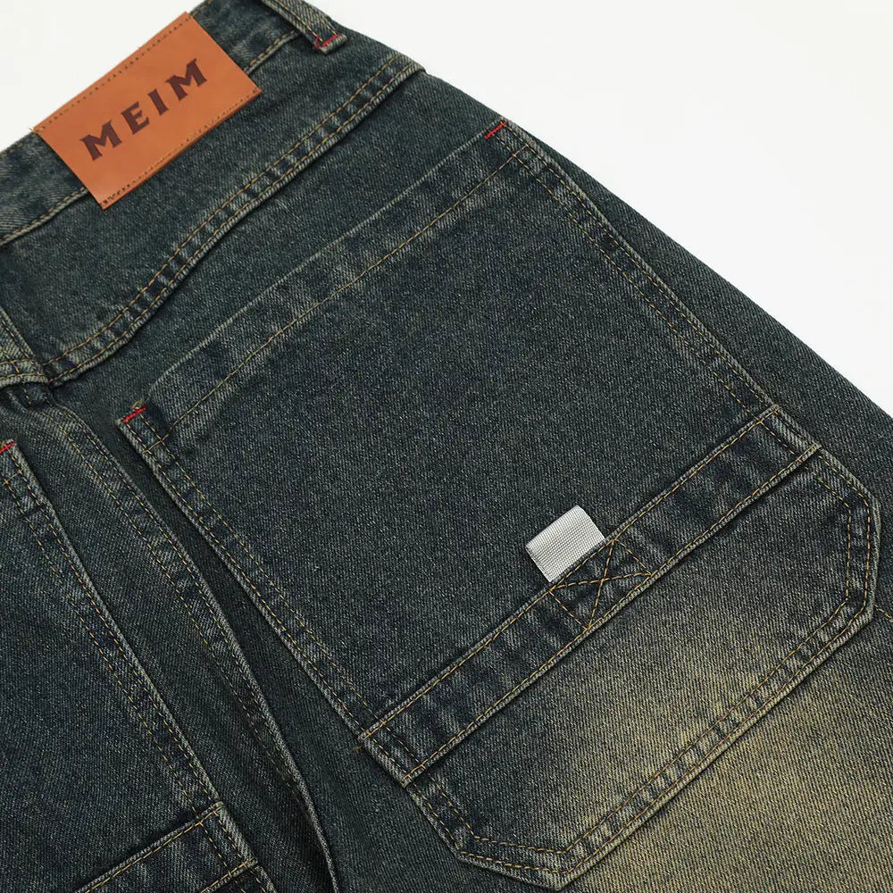 Fashion Denim Cargo Pants Trousers Men