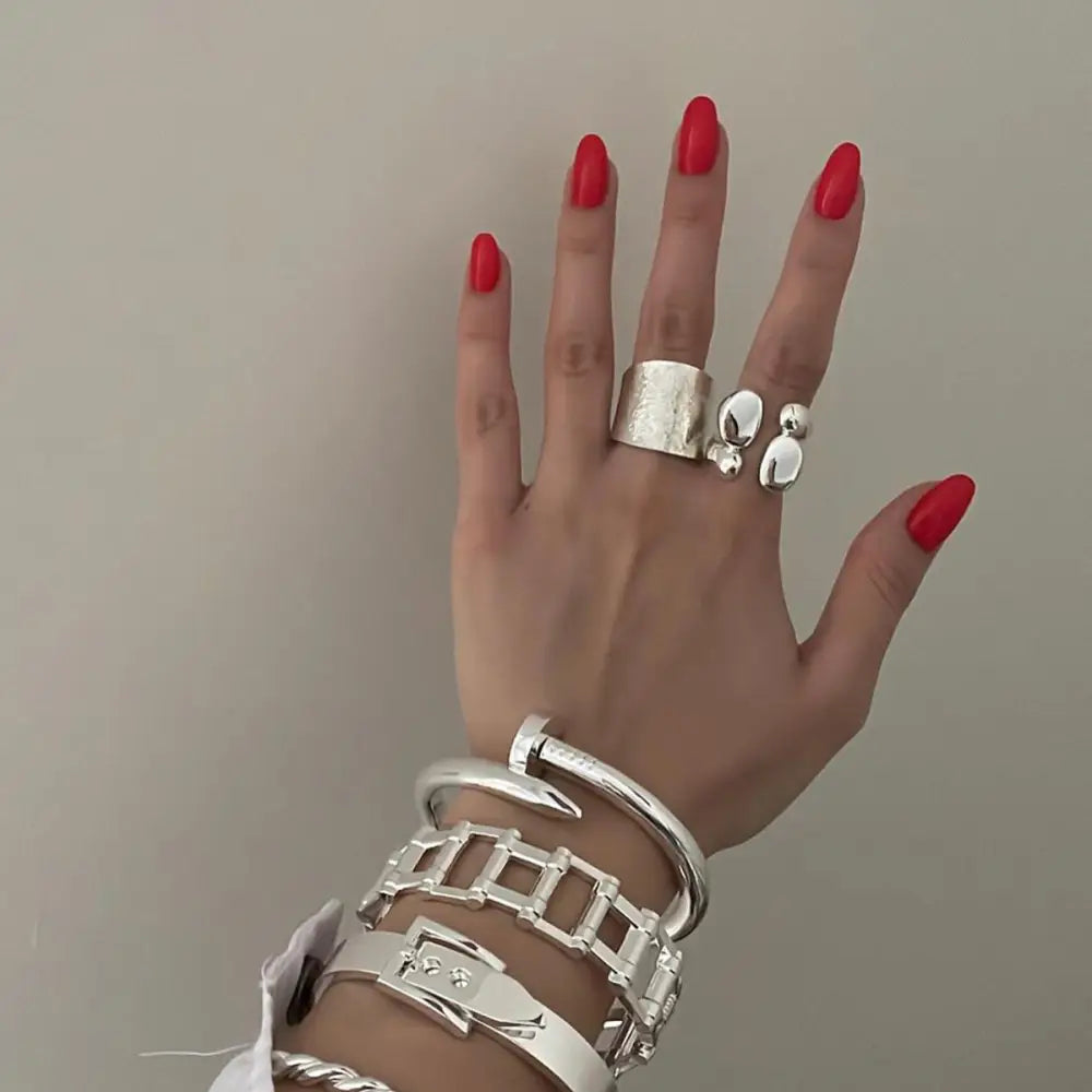 Fashion Double Layer Rings Gold And Sliver Ring Stainless Steel Layered Metal Rings For Women Jewelry Beyond Trends Hub