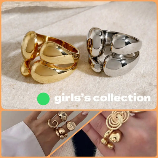 Fashion Double Layer Rings Gold And Sliver Ring Stainless Steel Layered Metal Rings For Women Jewelry Beyond Trends Hub