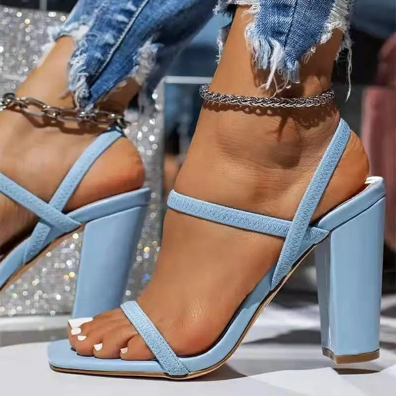 Fashion High Heels Sandals For Ladies Shoes - Sky Blue / 35