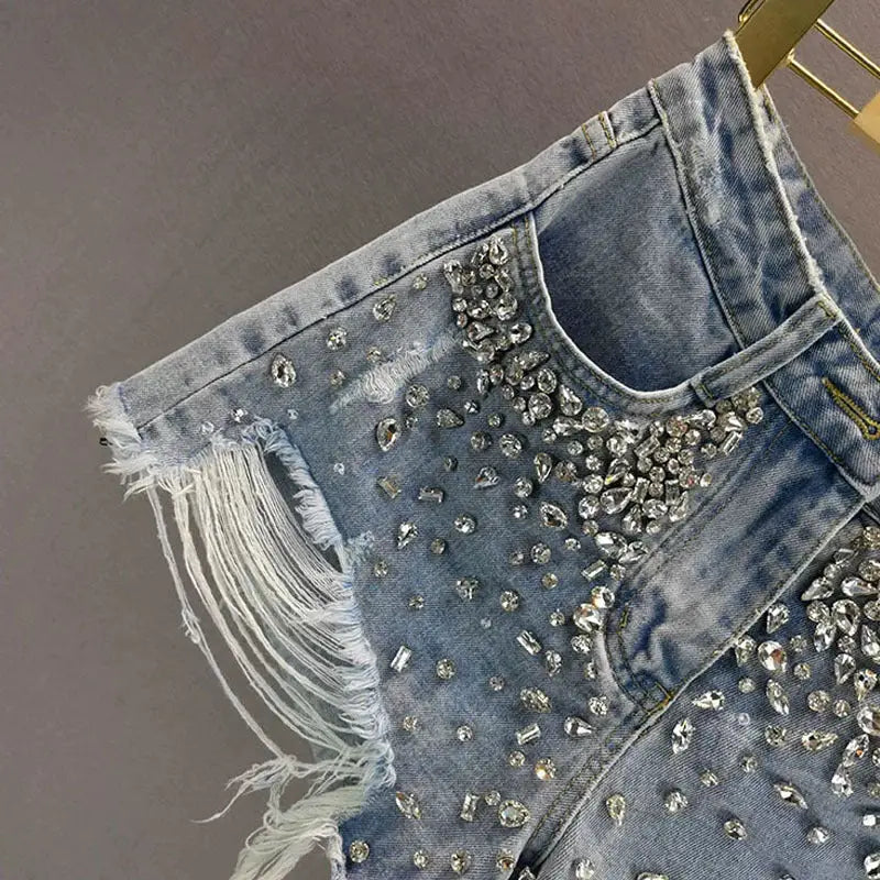 Fashion Holes Wide-leg Denim Shorts Women Beyond Trends Hub