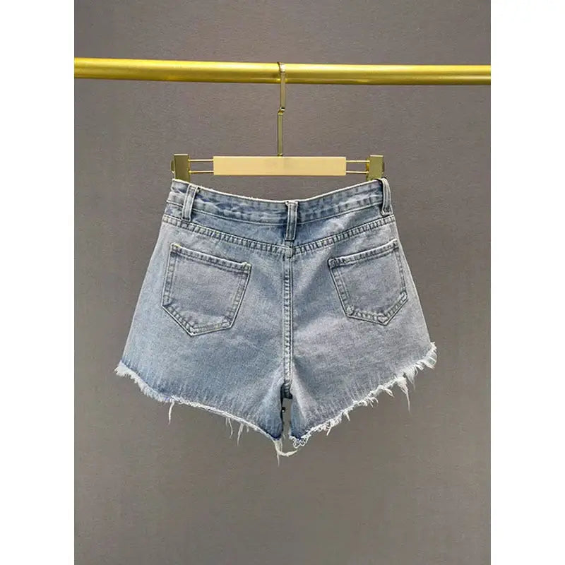 Fashion Holes Wide-leg Denim Shorts Women Beyond Trends Hub