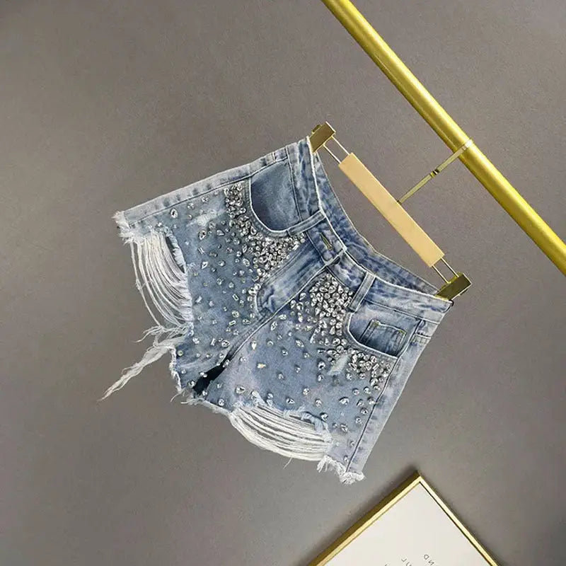 Fashion Holes Wide-leg Denim Shorts Women Beyond Trends Hub