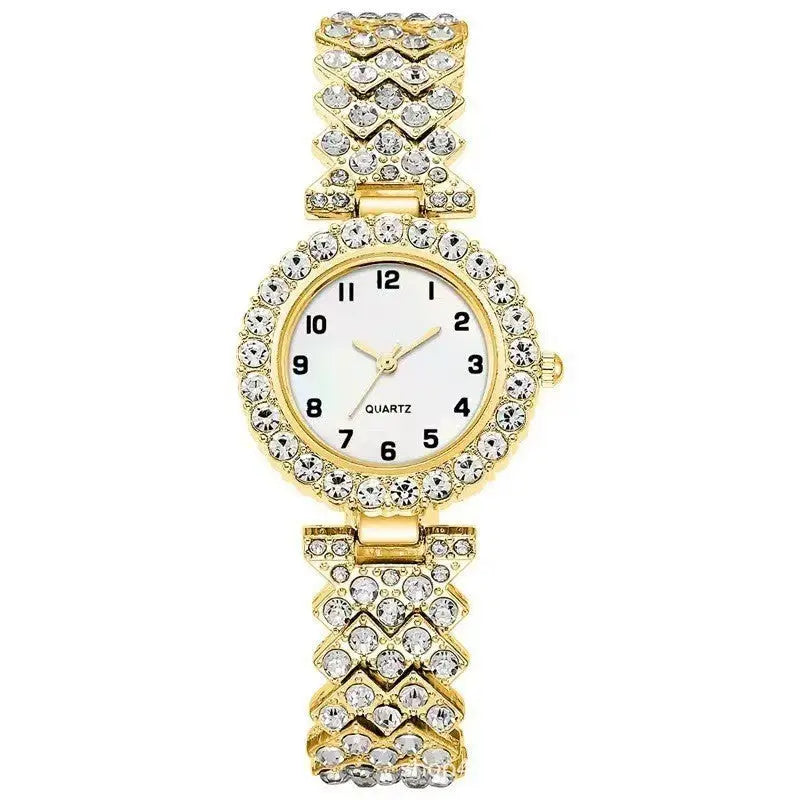 Fashion Jewelry 2pcs Luxury Fashion Women Watch Set Silver Strap Ladies Quartz Wristwatch Alloy Bracelet For Ladies